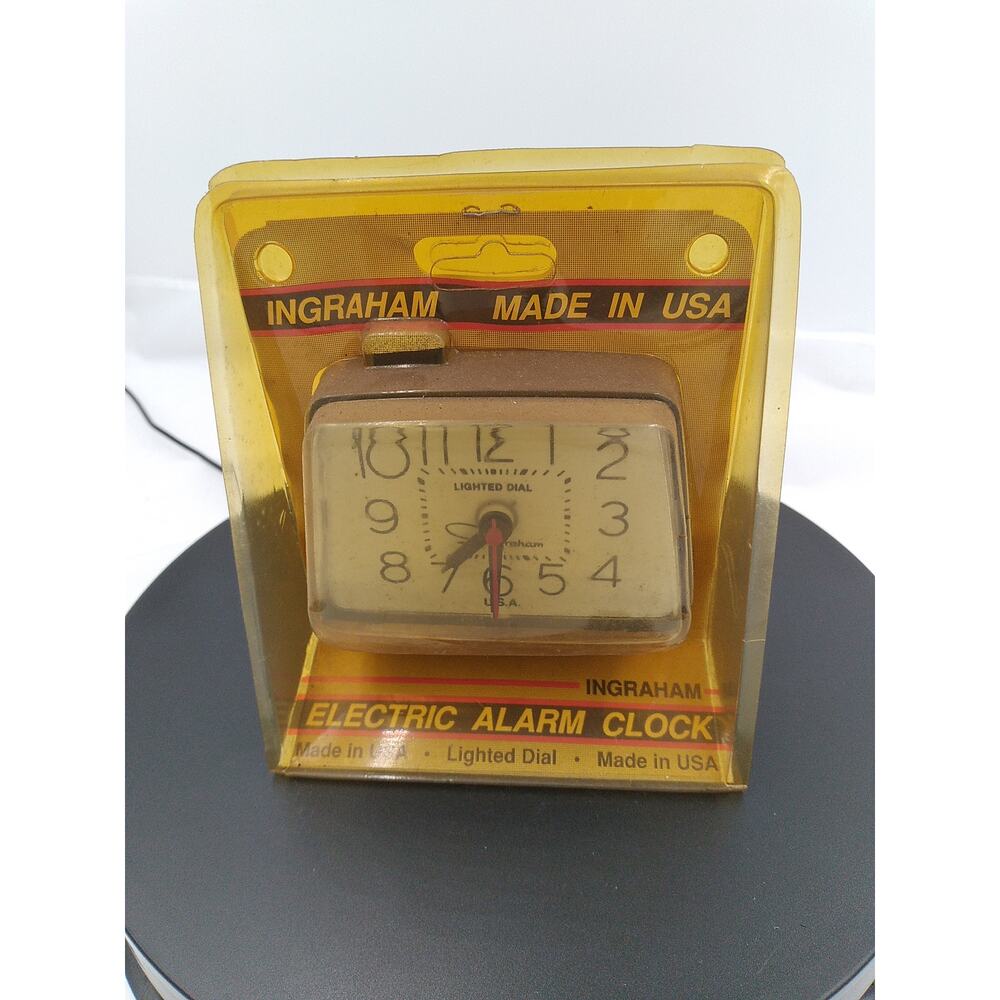 NOS Vintage Ingraham electric alarm clock lighted dial